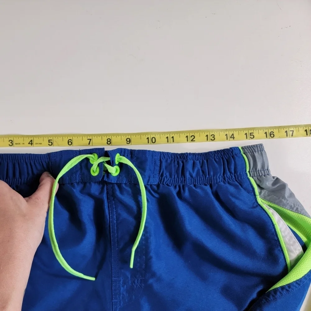 Nike Swim Trunks Mens M Blue green Drawstring Pockets Mesh Lined